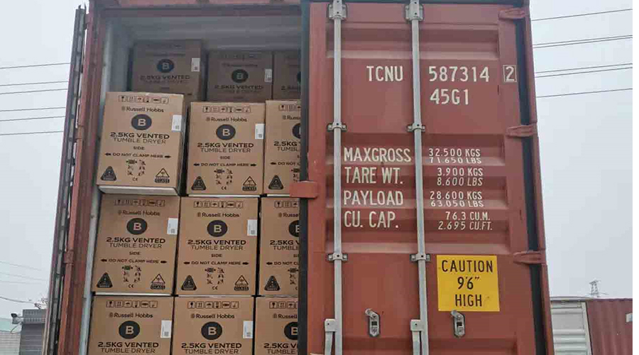 年底沖刺！順利完成英國Russell hobbs客戶的滾筒干衣機(jī)出貨